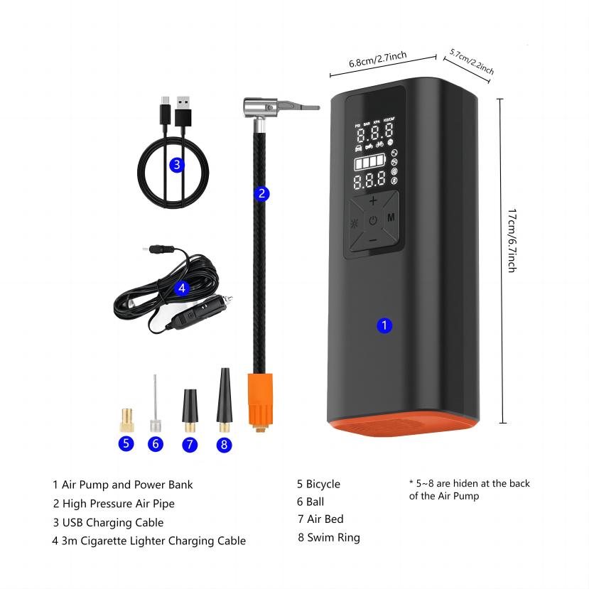 Amornee Wireless Car Air Inflator Pump